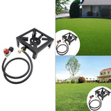 Portable Propane Stove Single Burner with Gas Premium Hose, Detachable Legs for Backyard Kitchen Camping Grill Hiking Cooking