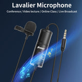 SHOOT Mini Lavalier Microphone Condenser Clip On Lapel Mic Wired Microphone Audio Video Record for Laptop Computer Mobile Phone