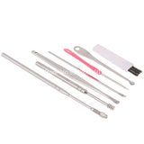 7Pcs/set Ear Wax Pickers Stainless Steel Earpick Wax Remover Curette Ear Pick Cleaner Ear Cleaner Spoon Care Ear Clean Tool