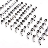 80 Pcs Rings Fishing Rod Guide Tip Set Repair Kit DIY Eye Rings for Fishing Rods Stainless Steel Frames With Box Fishing Tackle