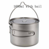 Lixada 900ml Titanium Cup Pot Ultralight Portable Cup Hanging Pot with Lid and Foldable Handle Outdoor Camping Backpacking