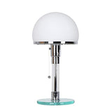 Nordic Chrome White Hemisphere Glass Metal Table Lamp Home Bedside Desk Lamp Art Fixture LED Suspension Lamps TA104