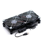 Radiator with Fan for CPU PC Water Cooling System Aluminum USB Router TV / Broadband Cooling Cooled Row Heat Exchanger