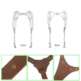 Camera Strap Leather Double Shoulder Leather Harness Strap Photography Gear for DSLR/SLR Camera