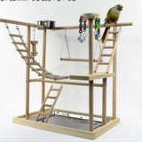 48*33*53cm Parrot Playstands With Cup Toys Tray Bird Swing Climbing Hanging Ladder Bridge Wood Cockatiel Playground Bird Perches