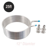 1.5"Tri-Clap 25ft Heat Exchange Recirculating Mash System(HERMS) Coil 10"/12" Diameter 1/2"OD Tubing  Homebrew  Wort Chiller