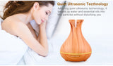 TUYA Ultrasonic Humidifier Electric Aroma Air Diffuser 400ML  Wood Grain Air Humidifier Essential Oil Aromatherapy Mist Maker