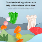 Kitchen Pretend Toys Kitchen Play Toys BBQ Grill Simulation Spray Cooking Oven with Food Accessories Gift for Kids Girls Boys