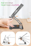 Aluminum Laptop Riser Stand Dual Axis Design Height/Angle Adjustable Notebook Holder