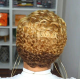 Wig ladies short hair hand-wrap synthetic fiber wig headgear pixie wig