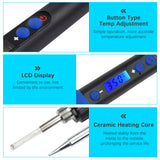 Soldering Iron Kit Adjustable Temperature 5pcs Soldering Tips Digital Multimeter Desoldering Pump Solder Tweezers