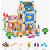 128/268pcs DIY Doll House Hand-Assembled Happy Family Building Blocks Sets DIY Educational Toys For Kids Girls Gift