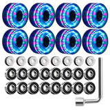 8Pcs Light Up Roller Skate Wheels 82A Luminous Skate Wheels With Bearings For Indoor Outdoor Double Row Skateboard