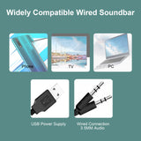 SoundBar Stereo Subwoofer Powerful Music Player Speaker  3.5mm Audio Input Speaker for PC Laptop Smartphone Tablet MP3 MP4