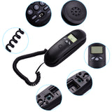 Mini Trimline Corded Phone Fixed Telephone Desk Landline Phone Wall Mountable with Display Caller ID Redial for Hotel Office