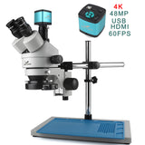 38MP HDMI-Compatible USB Microscopio Camera 3.5X-90X Simul-Focal Trinocular Stereo Microscope Soldering PCB Jewelry Repair Kit