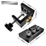 3 In 1 Woodworking Dowel Jig Set, Drill Guide Dowelling Jig Master Kit Pocket Hole Jig Drill Locator W/ 6/8/10/15mm Drilling Bit