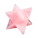 Natural Rose Quartz Crystal Merkaba Star 8 Points Chakra Reiki Healing Meditation Stimulating Stone Acupoint Massage Health Care
