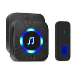 LED Wireless Doorbell 1000ft Waterproof Door Bell Outdoor Home Security Welcome Bell Smart Calling Bell with Button Receiver