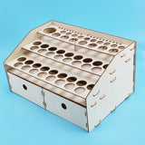 DIY Wooden Organizer Paint Bottles Display Rack Brushes Holder Stand Storage Model Tool