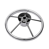 Steering Wheel 304 Stainless Steel 5 Spoke 25 Degree for Marine Yacht