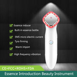 Electric Essence Importer USB Rechargeable LED High Frequency EMS Facial Vibration Massager Lifting Firming Skin Device