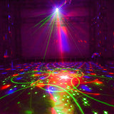 RGB LED Crystal Disco Magic Ball with 60 Patterns RG Laser Projector DJ Party Holiday Bar Christmas Stage Lighting Effect