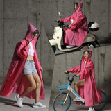 2020 Hot Sale EVA Raincoat Ladies / Men Zip Hooded Poncho Motorcycle Bike Raincoat Long Style Raincoat