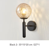 Modern Indoor Wall Lamp Nordic Bedroom Lamp Gold Black Glass Bedside Lighted Interior Led Lights Decoration for Wall AC85~260V