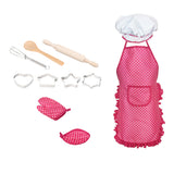 24PCS Chef Set For Kids Kitchen Costume Role Play Kits Girls Apron Hat Friends Game Pretend Role Play Toys Baby Cooking Sets