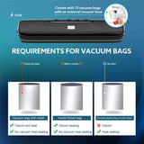 Food Vacuum Sealer 220V Automatic Commercial Household Vacuum Sealer 32CM Packaging Machine Include 15 Pcs Bags Keep Fresh Tools