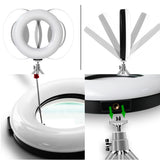 LED Ring Light Table Top Dimmable USB LED Ring Lights 4-In-1 With Mirror Tripod Stand Phone Holder For Live Studio Makeup