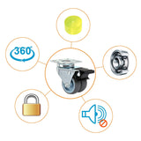 4 x Hot Sale Heavy Duty Swivel Castor Wheels 50mm with Brake for Trolley Furniture Caster Black