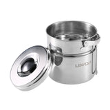 Lixada Stainless Steel Bail Handle Camping Pot with Internal Steaming Dish Foldable Handle Outdoor Camping Cooking Equipment