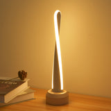 Smart Wooden Led Night Light Table Lamps Modern White Bedside Creative USB for Bedroom Living Room Decor Night Lamp Wooden Base