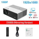 Salange D5000 Projector Full HD Video 6000 Lumens Android Video Home Theater For Phone Compatible with HDMI WiFi Bluetooth