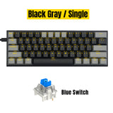 61 Keys Mini Portable 60% Mechanical Gaming Keyboard Red Blue RGB USB Hot-Swappable Switch Backlit for Tablet Desktop