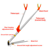 Foldable Fishing Rod Bracket Rack Pole Stand Holder Adjustable Flexible Stainless Steel Support Double Rods Fishing Tool  X208G