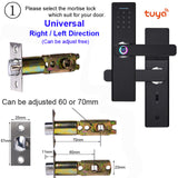 RAYKUBE Wifi Electronic Door Lock With Tuya APP Remotely / Biometric Fingerprint Smart Card Password Key Unlock FG5 Plus