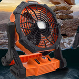 Rechargeable Tent Fan with Hook 15000MAh Camping Light Fan with LED Light for Camping Jobsite Garden Outdoor Hiking