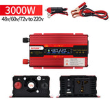 Corrected Sine Wave Car Inverter DC48V60V72V to AC220V Home High Power Solar Converter 3000W 4000W 6000W Peak Power
