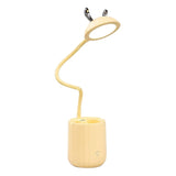 Cute Desk Lamp with USB Charging Port, Contact Control Eye-Caring Desk Lamp with Pencil Holder for Desk Table Bedroom