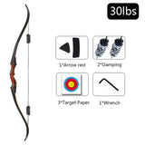 30/40/50 Lbs 60 Inch Hunting Recurve Bow Maple Beauty Hunting Bow and Arrow Quiver Accessories Package Archery Equipment