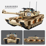 Military series World War II American camouflage M1A2 Main Battle Tank DIY model Building Blocks Toys Gifts