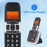 Bisofice Expandable Cordless Phone System with 3 Lines Display Support 5 Handsets Connection Call Block Hands-free Calls