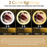 10X Magnifying Makeup Mirror With Led Light 360 Degree Rotating Cosmetic Vanity Makeup Mirror Suction Cup Bathroom Shower Mirror