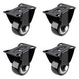4 Pack 2in Heavy Duty Caster Wheels Polyurethane Swivel  with 360 Degree Top Plate 220lb Total Capacity for Furniture