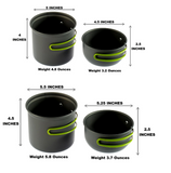 Camping Cookware Kit Outdoor  Aluminum Cooking Set Foldable Spoon Fork Knife Cup Hiking Picnic BBQ Tableware Camping Equipment