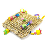 Straw Braid Rope Net Hammock Ladder Bird Foraging Wall Toy for Parrot Parakeet Cockatiel Conure Cockatoo African Grey Macaw Cage