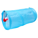 Foldable Pet Cat Toy Tunnel ring paper two-way tunnel with hanging two balls for cat Kitten playing Funny drill bucket 8 colors